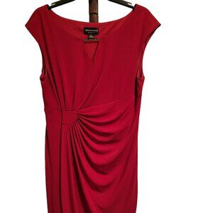 Red Knee Length Dress Size 12